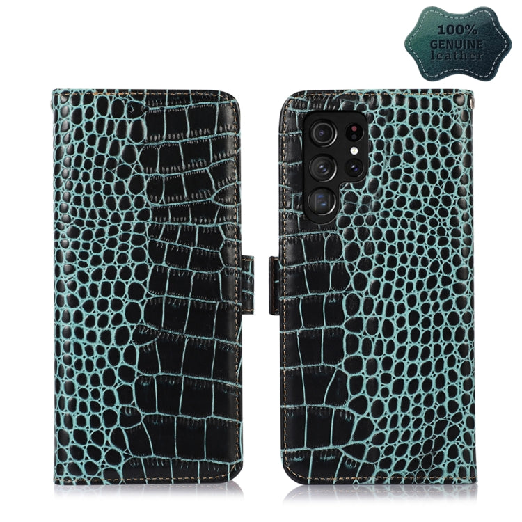 Crocodile Top Layer Cowhide Leather Phone Case, For Alcatel 1B 2022, For Samsung Galaxy M33 5G