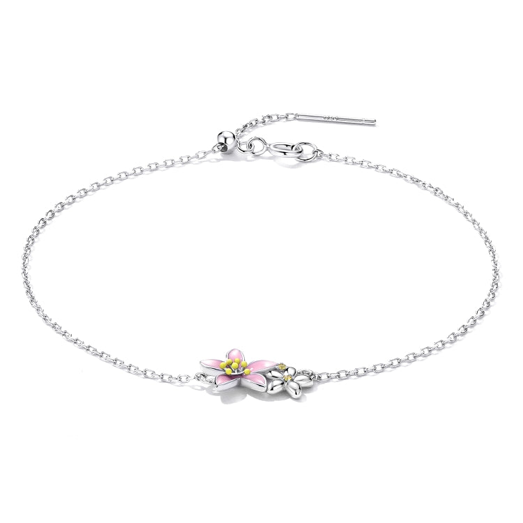 S925 Sterling Silver Cherry Blossom Bracelet Women Jewelry