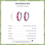 S925 Sterling Silver Heart Ear Buckle Women Earrings