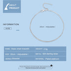 S925 Sterling Silver Basic Chain Bracelet Women Jewelry