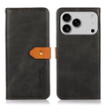 KHAZNEH Dual-color Cowhide Texture Flip Leather Phone Case