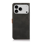 KHAZNEH Dual-color Cowhide Texture Flip Leather Phone Case
