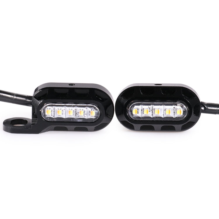 HP-Z058 Motorcycle Modified Rearview Mirror LED Turn Signal Light for Harley Sportsters XL 883 / 1200 — For Honda / Yamaha / Kawasaki-Black White
