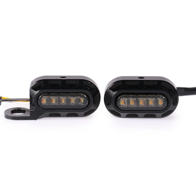HP-Z058 Motorcycle Modified Rearview Mirror LED Turn Signal Light for Harley Sportsters XL 883 / 1200 — Electroplating White