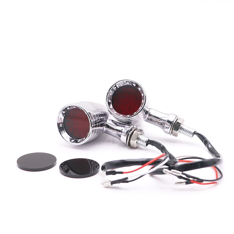 Z006 1 Pair 12V Modified Universal Motorcycle LED Turn Signal — Electroplating