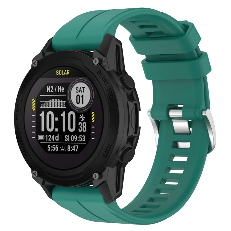 For Garmin Descent G1 / Forerunner 745/945/935 / Approach S62 Solid Color Silicone Watch Band — Rock Cyan