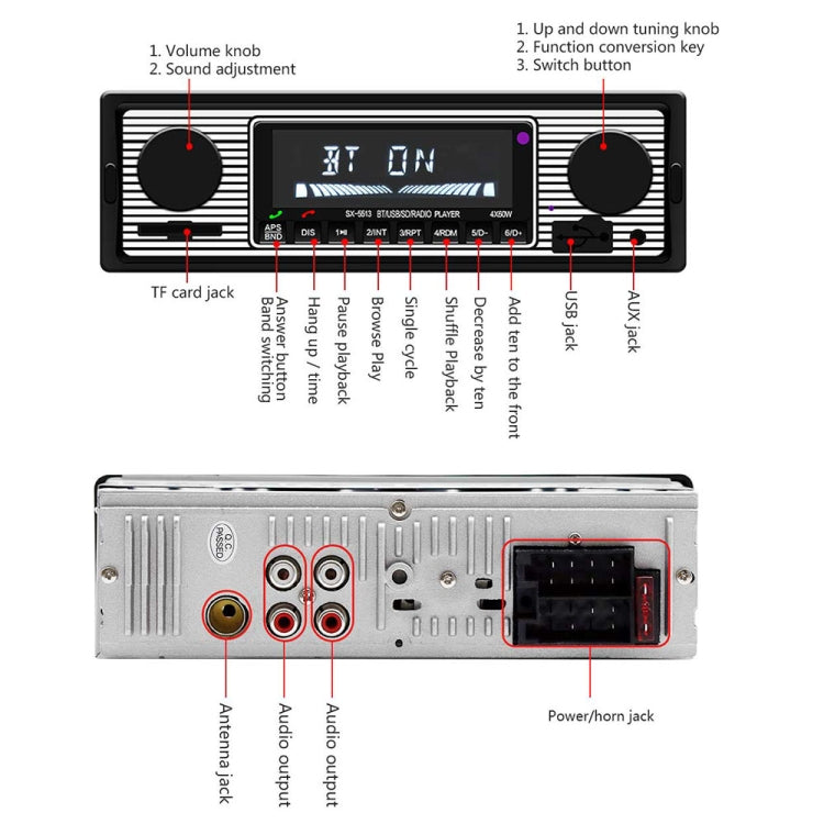 SX-5513 Car LCD Bluetooth 12V MP3 Player, Support FM / TF / U Disk — view 3