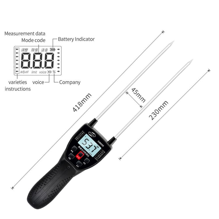 BENETECH GM650 Grain Moisture Meter, Battery Not Included
