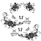 2 PCS/Set D-72 Butterfly Love Flower Pattern Car Modified Decorative Sticker