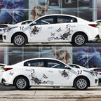 2 PCS/Set D-72 Butterfly Love Flower Pattern Car Modified Decorative Sticker — Blue