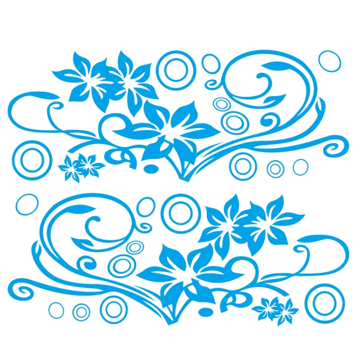 2 PCS/Set D-75 Flower Vine Pattern Car Modified Decorative Sticker — Red