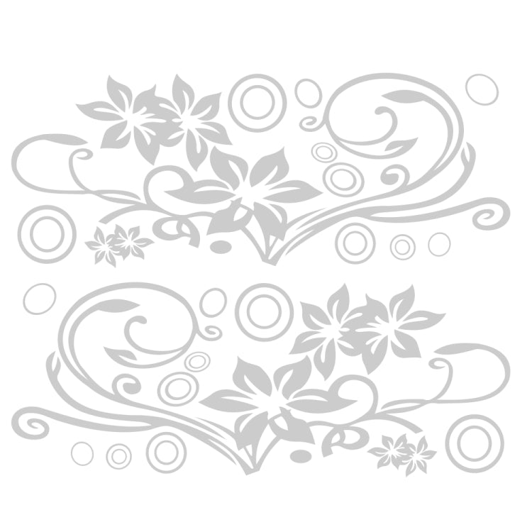 2 PCS/Set D-75 Flower Vine Pattern Car Modified Decorative Sticker — White