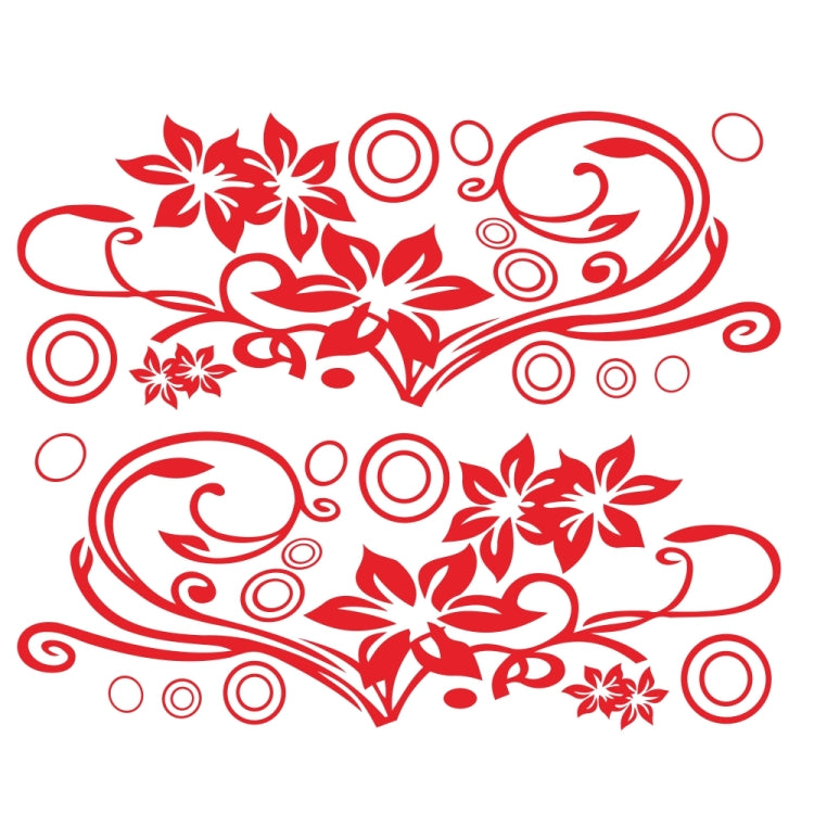 2 PCS/Set D-75 Flower Vine Pattern Car Modified Decorative Sticker — Purple