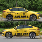 2 PCS/Set D-84 Old Soldiers Pattern Car Modified Decorative Sticker — Blue