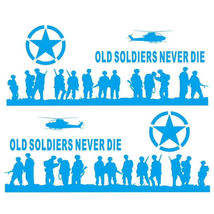 2 PCS/Set D-84 Old Soldiers Pattern Car Modified Decorative Sticker — Red