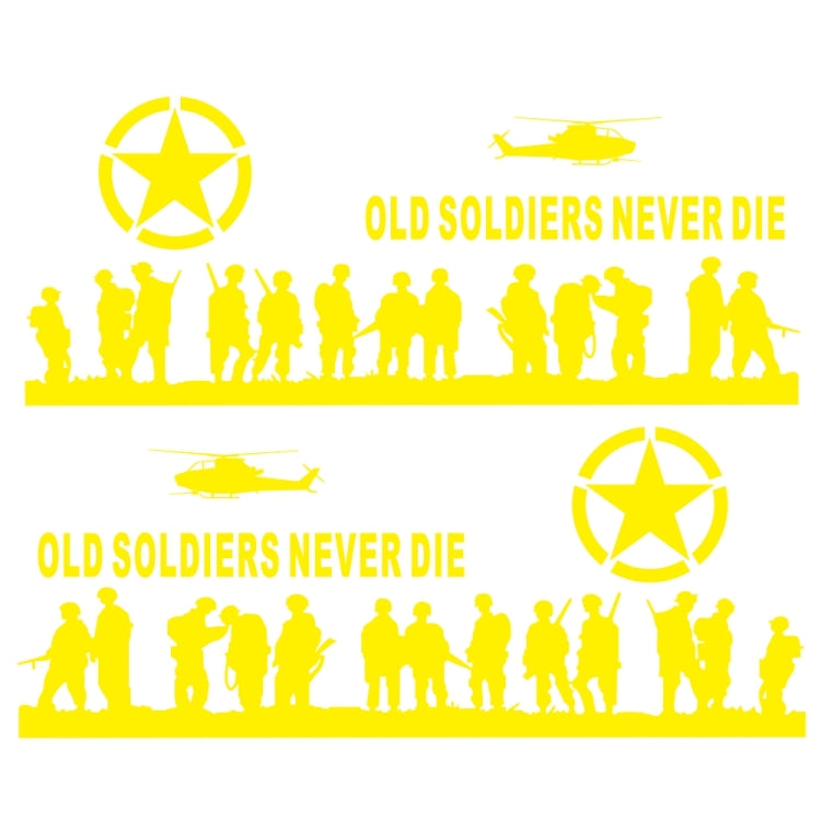 2 PCS/Set D-84 Old Soldiers Pattern Car Modified Decorative Sticker — White