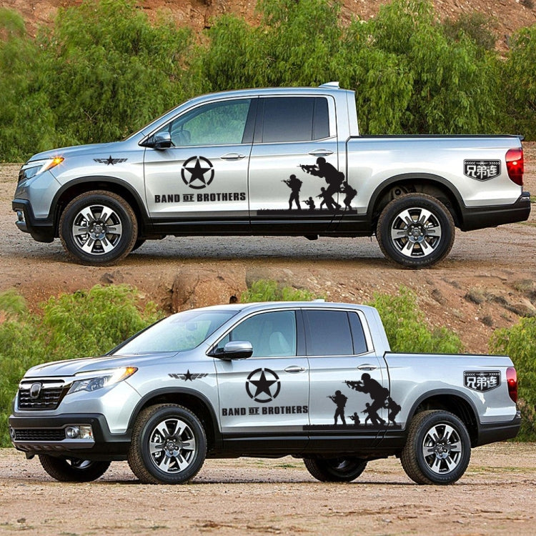 2 PCS/Set D-135 Band of Brothers Pattern Car Modified Decorative Sticker — D-135