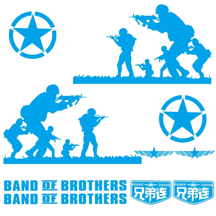 2 PCS/Set D-135 Band of Brothers Pattern Car Modified Decorative Sticker — Yellow