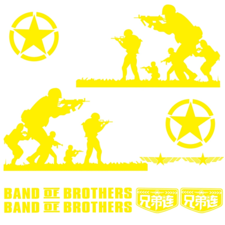 2 PCS/Set D-135 Band of Brothers Pattern Car Modified Decorative Sticker — Red