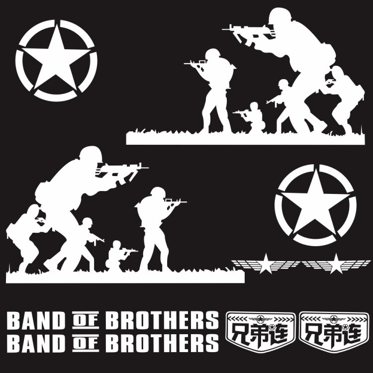 2 PCS/Set D-135 Band of Brothers Pattern Car Modified Decorative Sticker — view 8