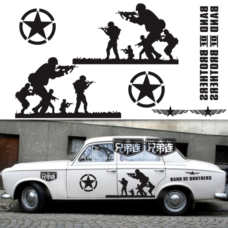 2 PCS/Set D-135 Band of Brothers Pattern Car Modified Decorative Sticker — view 9