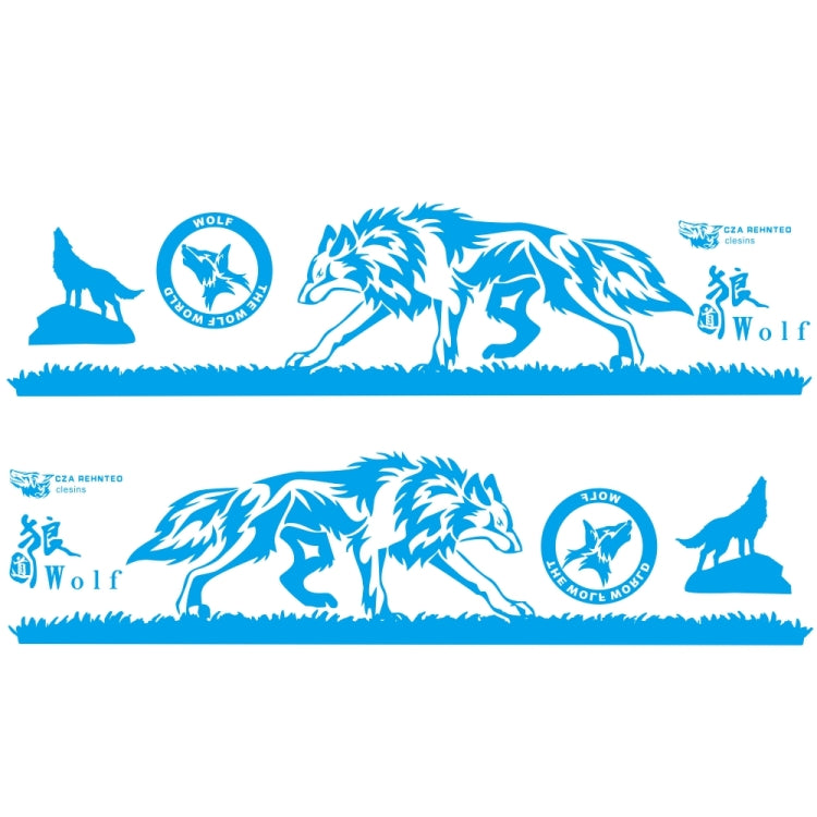 2 PCS/Set D-180 Wolf Totem Pattern Car Modified Decorative Sticker — Red