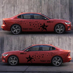 2 PCS/Set D-207 Star Pattern Car Modified Decorative Sticker — Black
