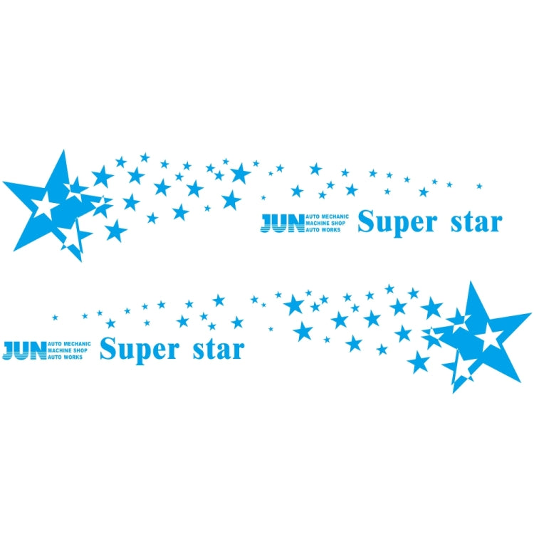 2 PCS/Set D-207 Star Pattern Car Modified Decorative Sticker — Red