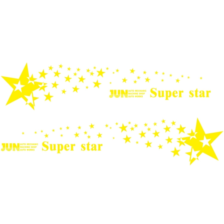 2 PCS/Set D-207 Star Pattern Car Modified Decorative Sticker — White