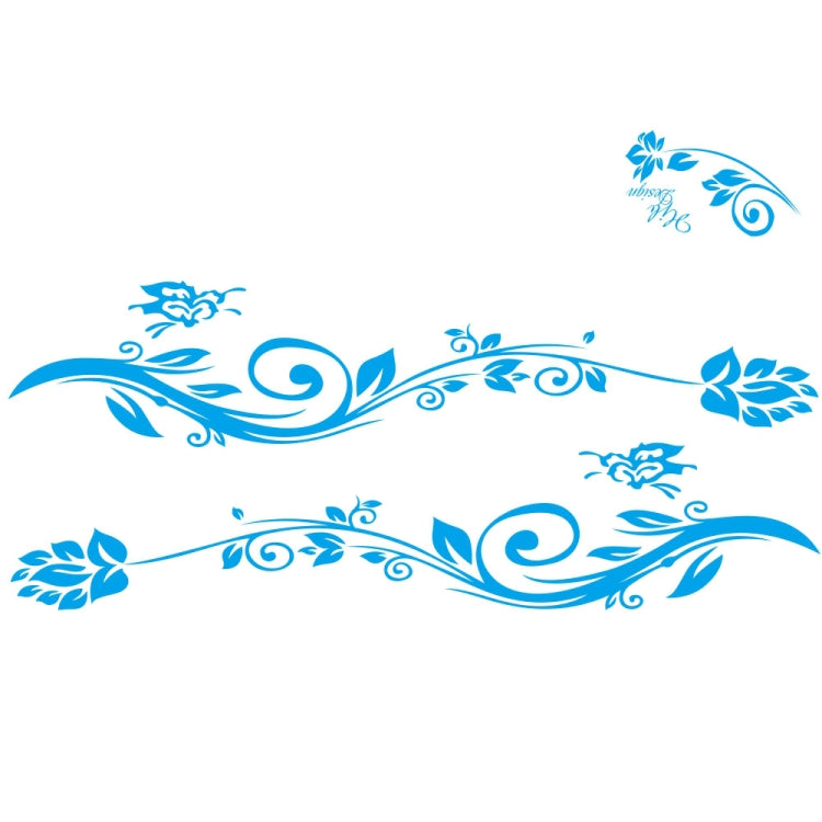 2 PCS/Set D-251 Butterfly Love Flowers Pattern Car Modified Decorative Sticker — Red