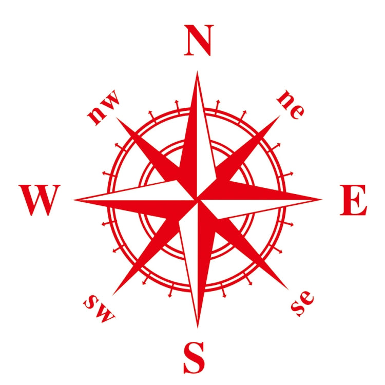 D-366 Compass Pattern Car Modified Decorative Sticker — White