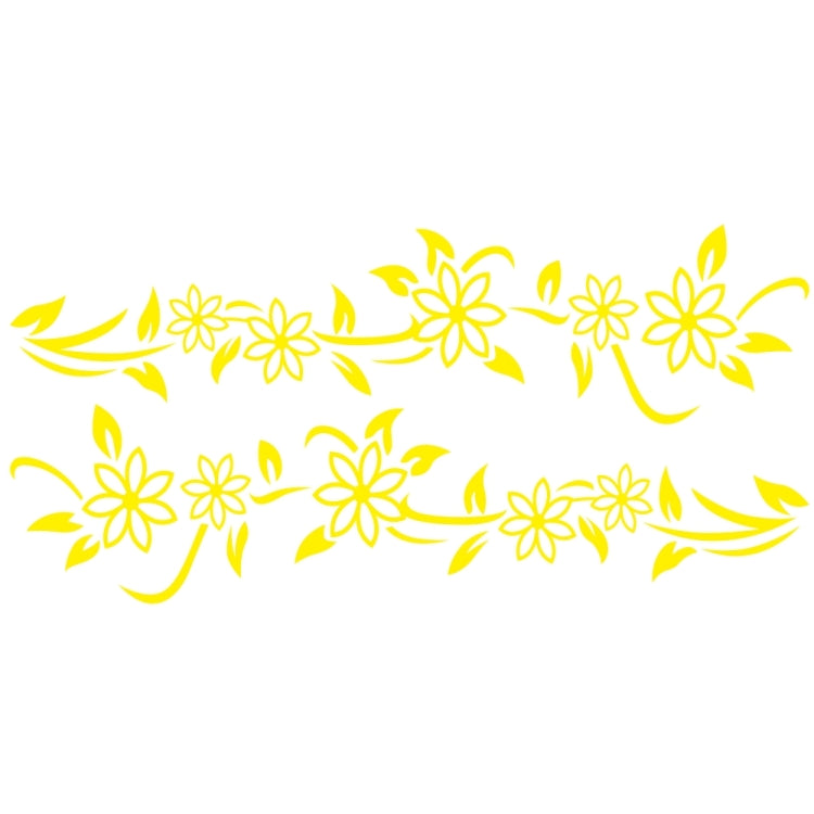 2 PCS/Set D-378 Flower Totem Pattern Car Modified Decorative Sticker — White
