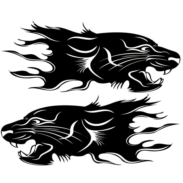 2 PCS/Set D-417 Lion Pattern Car Modified Decorative Sticker — Red