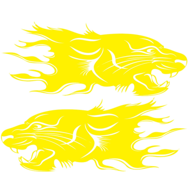 2 PCS/Set D-417 Lion Pattern Car Modified Decorative Sticker — White