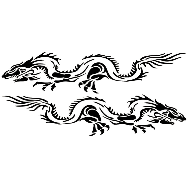 2 PCS/Set D-418 Dragon Totem Tribe Pattern Car Modified Decorative Sticker — Red