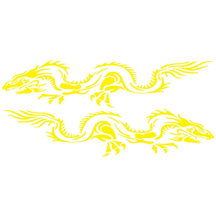 2 PCS/Set D-418 Dragon Totem Tribe Pattern Car Modified Decorative Sticker — White