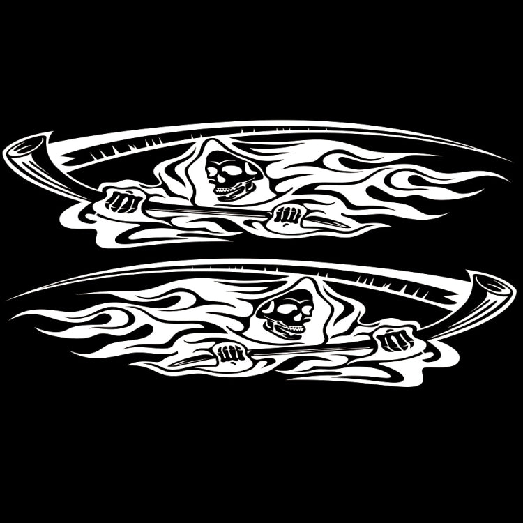 2 PCS/Set D-435 Grim Reaper Pattern Car Modified Decorative Sticker — Red