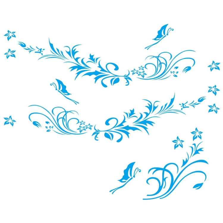 D-462 Butterfly Loves Flowers Pattern Car Modified Decorative Sticker — Red