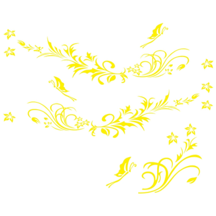 D-462 Butterfly Loves Flowers Pattern Car Modified Decorative Sticker — White