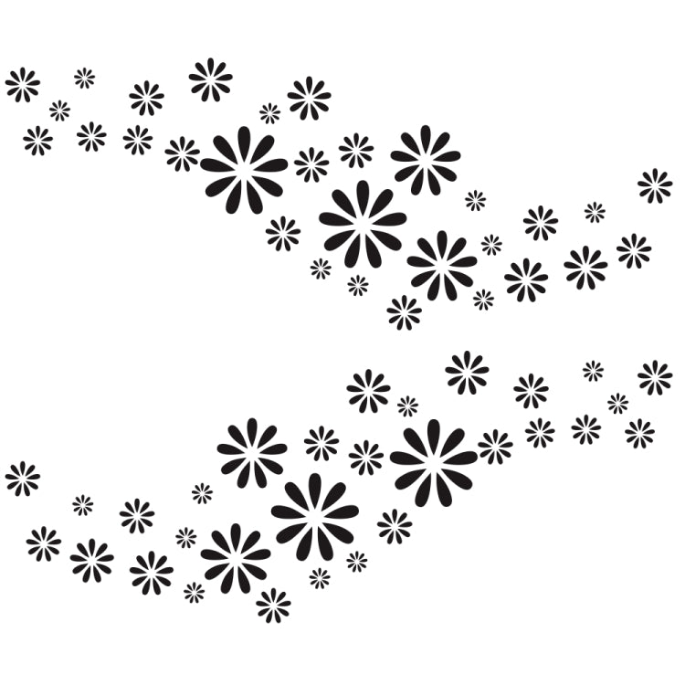 2 PCS/Set D-483 Flower Pattern Car Modified Decorative Sticker