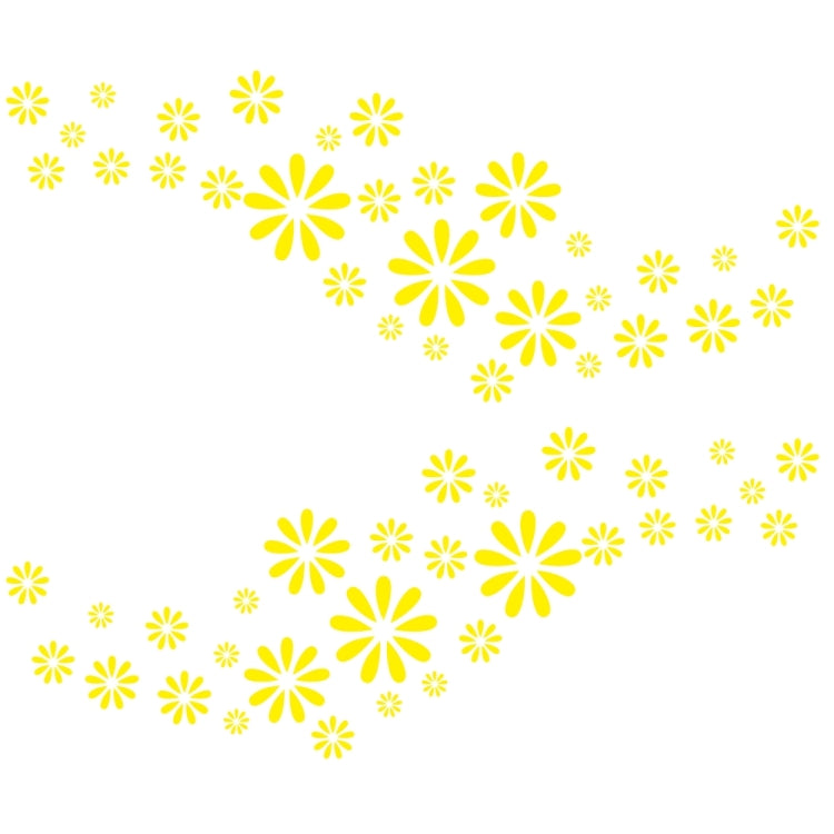 2 PCS/Set D-483 Flower Pattern Car Modified Decorative Sticker — White