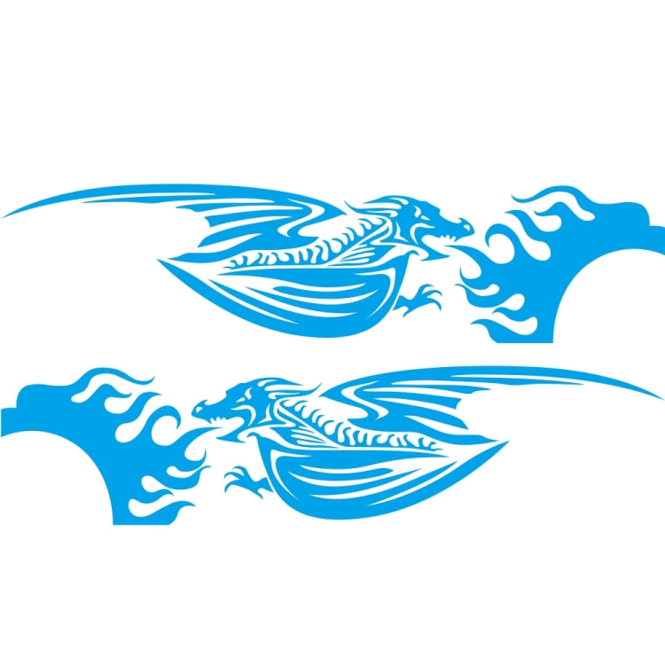2 PCS/Set D-489 Fire-breathing Dragon Pattern Car Modified Decorative Sticker — Red