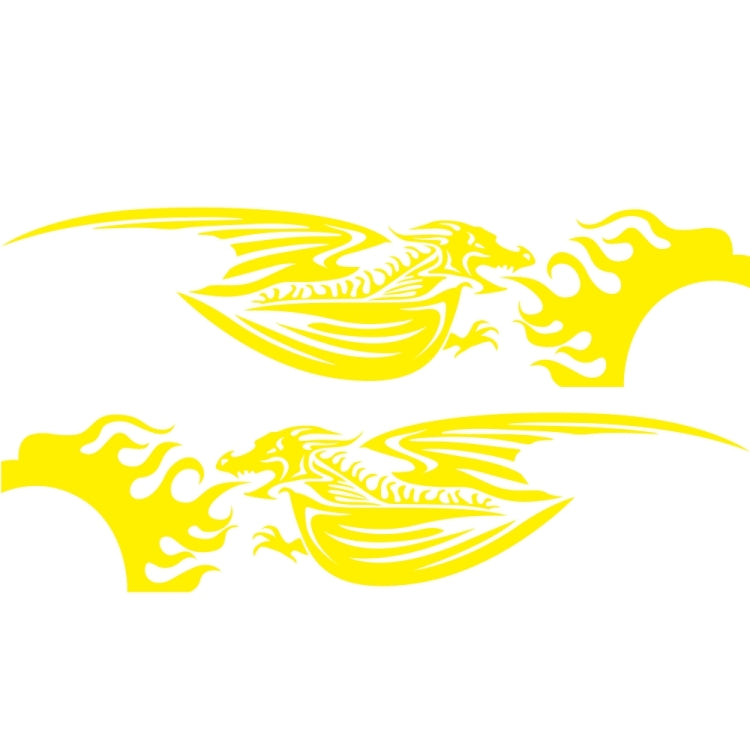 2 PCS/Set D-489 Fire-breathing Dragon Pattern Car Modified Decorative Sticker — White
