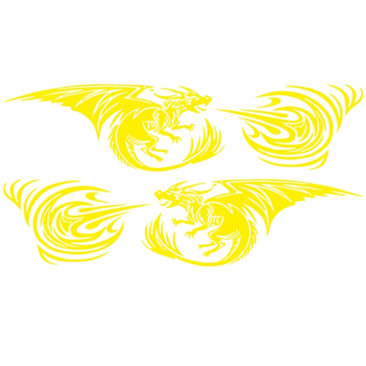2 PCS/Set D-498 Pterosaur Spitfire Pattern Car Modified Decorative Sticker — White
