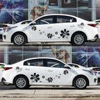 2 PCS/Set D-510 Flowers Pattern Car Modified Decorative Sticker — Black