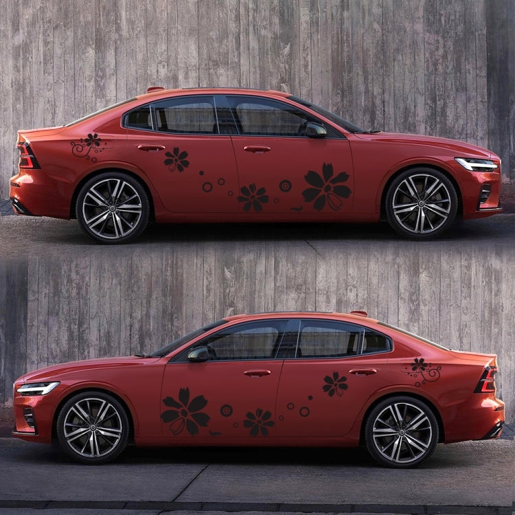 2 PCS/Set D-510 Flowers Pattern Car Modified Decorative Sticker — Blue