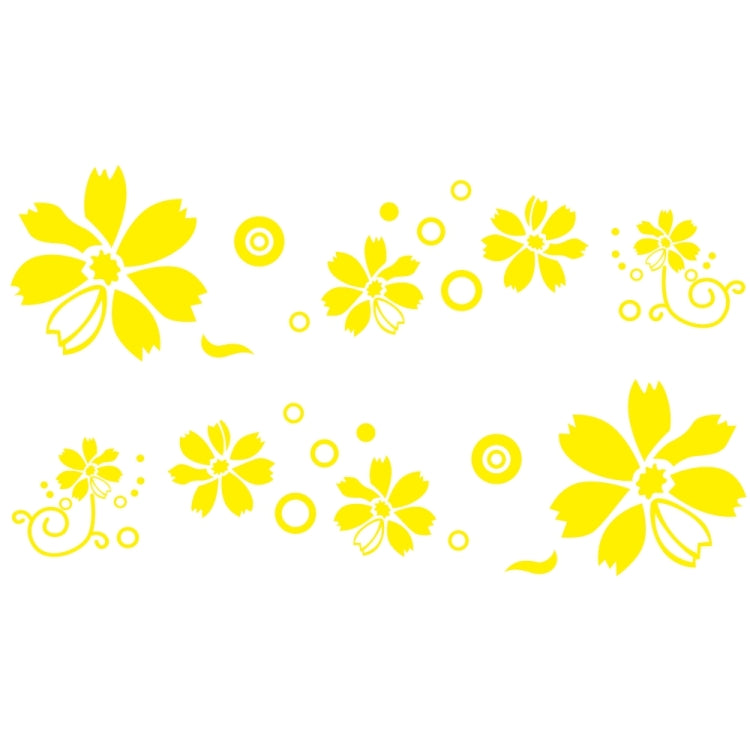 2 PCS/Set D-510 Flowers Pattern Car Modified Decorative Sticker — White