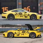 2 PCS/Set D-545 Rose Pattern Car Modified Decorative Sticker — Black