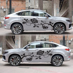 2 PCS/Set D-545 Rose Pattern Car Modified Decorative Sticker — Yellow