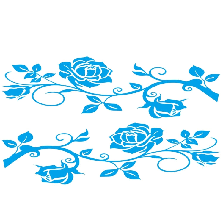 2 PCS/Set D-545 Rose Pattern Car Modified Decorative Sticker — Red